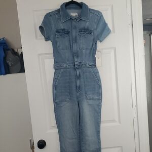 Good American Sky Blue Denim Jumpsuit